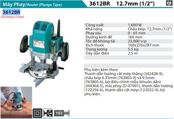 Máy Phay(1/2'') - Makita 3612BR