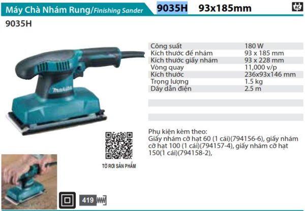 Máy Chà Nhám Rung - Makita 9035H