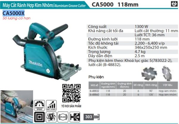 Máy Cắt Rãnh Hợp Kim Nhôm(118MM) - Makita CA5000X