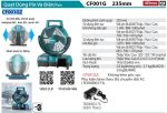 Quạt Dùng Điện Và Pin(40V MAX) (không kèm pin sạc) - Makita CF001GZ