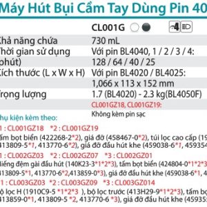 Máy Hút Bụi Dùng Pin(MÀU ĐEN/BL)(40V) (không kèm pin sạc) - Makita CL002GZ03