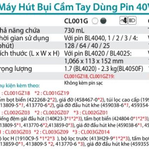 Máy Hút Bụi Dùng Pin(MÀU XANH/BL)(40V) (không kèm pin sạc) - Makita CL003GZ03