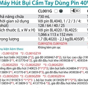 Máy Hút Bụi Dùng Pin(MÀU TRẮNG TUYẾT/BL (không kèm pin sạc) - Makita CL003GZ14