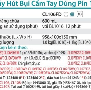 Máy Hút Bụi Dùng Pin(12V MAX) (không kèm pin sạc) - Makita CL108FDZ