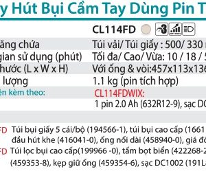 Máy Hút Bụi Dùng Pin(KHOANG CHỨA BỤI M (kèm 01 pin + sạc) - Makita CL117FDX1