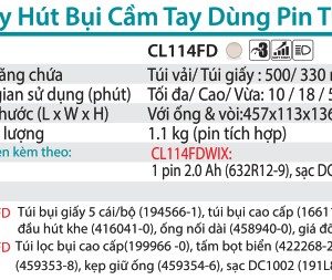 Máy Hút Bụi Dùng Pin(KHOANG CHỨA BỤI M (kèm 01 pin + sạc) - Makita CL117FDX4