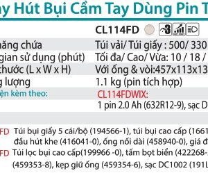 Máy Hút Bụi Dùng Pin(KHOANG CHỨA BỤI M (kèm 01 pin + sạc) - Makita CL117FDX7