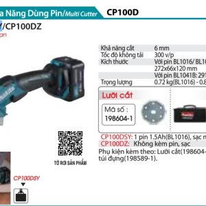 Máy Cắt Đa Năng Dùng Pin(12V MAX) (kèm 01 pin + sạc) - Makita CP100DSY