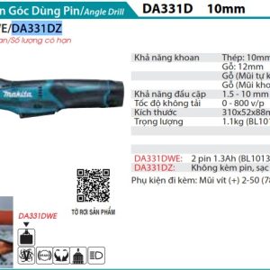 Máy Khoan Góc Dùng Pin(10.8V) (không kèm pin sạc) - Makita DA331DZ