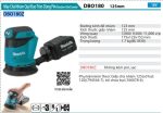 Máy Chà Nhám Qũy Đạo Tròn Dùng Pin(18V) (không kèm pin sạc) - Makita DBO180Z