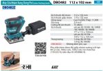 Máy Chà Nhám Dùng Pin(ĐẾ NHÔM/ (không kèm pin sạc) - Makita DBO482Z