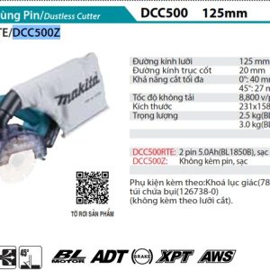 Máy Cắt Dùng Pin(125MM/AWS/BL)(18V) (không kèm pin sạc) - Makita DCC500Z