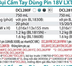 Máy Hút Bụi Dùng Pin(BL)(18V) (kèm 01 pin 3.0 + sạc) - Makita DCL282FRF