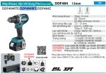 Máy Khoan Và Vặn Vít Dùng Pin(BL)(18V) (kèm 02 pin 3.0 + sạc nhanh) - Makita DDF484RFE