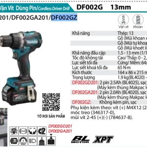 Máy Khoan Và Vặn Vít Dùng Pin(BL)(40V MA (không kèm pin sạc) - Makita DF002GZ