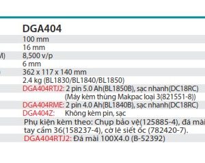 Máy Mài Góc Dùng Pin(không kèm pin sạc) - Makita DGA404Z