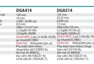 Máy Mài Góc Dùng Pin(không kèm pin sạc) - Makita DGA414Z