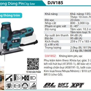 Máy Cưa Lọng Dùng Pin(BL)(18V) - Makita DJV185Z