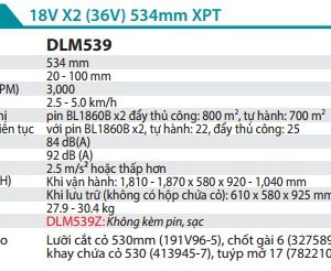 Máy Cắt Cỏ Đẩy Dùng Pin(530MM)(18VX2) (không kèm pin sạc) - Makita DLM539Z