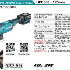 Máy Đánh Bóng Dùng Pin(BL) (kèm 02 pin 5.0 + sạc nhanh) - Makita DPO500RTE