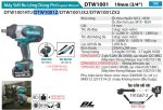 Máy Siết Bu Lông Dùng Pin(19MM/BL)(18V) (không kèm pin sạc) - Makita DTW1001Z