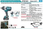 Máy Siết Bu Lông Dùng Pin(19MM/DÂY ĐEO/ (không kèm pin sạc) - Makita DTW1001ZX2