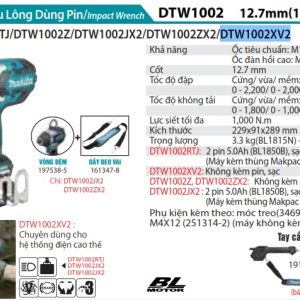 Máy Siết Bu Lông Dùng Pin (Không kèm pin sạc) - Makita DTW1002XV2