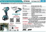 Máy Siết Bu Lông Dùng Pin(BỘ ĐẦU TUÝP)(1 (kèm 02 pin 3.0 + sach nhanh) - Makita DTW300FJX4