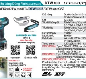 Máy Siết Bu Lông Dùng Pin(12.7MM/ (không kèm pin sạc) - Makita DTW300Z