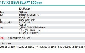 Máy Cưa Cành Trên Cao Dùng Pin(300MM/ (không kèm pin sạc) - Makita DUA301ZB