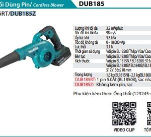 Máy Thổi Dùng Pin(18V) (không kèm pin sạc) - Makita DUB185Z