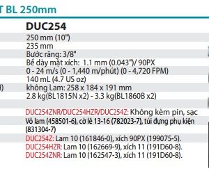 Máy Cưa Xích Dùng Pin(M11/BL)(18V) (không kèm pin sạc) - Makita DUC254HZR