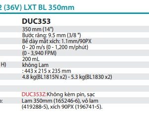 Máy Cưa Xích Dùng Pin(350MM/90PXBL) (không kèm pin sạc) - Makita DUC353Z