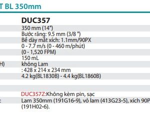 Máy Cưa Xích Dùng Pin(350MM/90PX/BL)18V (không kèm pin sạc) - Makita DUC357Z