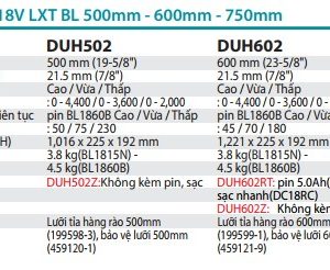 Máy Tỉa Hàng Rào Dùng Pin(500MM/BL)(18V) (không kèm pin sạc) - Makita DUH502Z