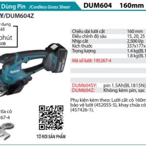 Máy Tỉa Cỏ Dùng Pin(18V) (kèm 01 pin + sạc) - Makita DUM604SY