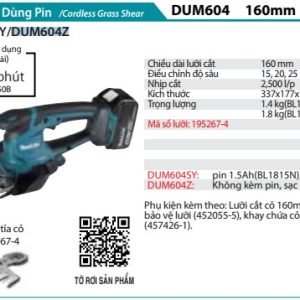 Máy Tỉa Cỏ Dùng Pin(18V) (không kèm pin sạc) - Makita DUM604Z