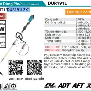 Máy Cắt Cỏ Dùng Pin(BL)(18V) (không kèm pin sạc) - Makita DUR190UZX1