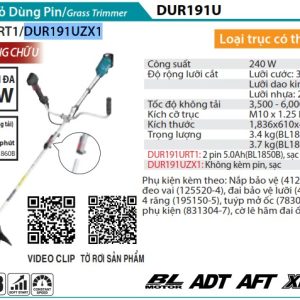 Máy Cắt Cỏ Dùng Pin(BL)(18V) (không kèm pin sạc) - Makita DUR191UZX1