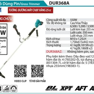 Máy Cắt Cỏ Dùng Pin(BL)(18Vx2) (không kèm pin sạc) - Makita DUR368AZ