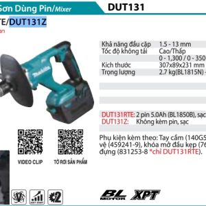 Máy Trộn Sơn Dùng Pin(BL)(18V) (không kèm pin sạc) - Makita DUT131Z