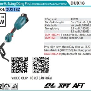 Máy Làm Vườn Đa Năng Dùng Pin(BL)(18V) (không kèm pin sạc) - Makita DUX18Z