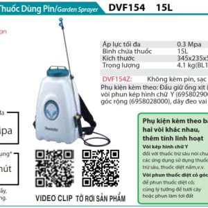 Máy Phun Thuốc Dùng Pin(18V) (không kèm pin sạc) - Makita DVF154Z