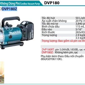 Máy Hút Chân Không Dùng Pin(18V) (không kèm pin sạc) - Makita DVP180Z