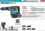 Máy Đục Bê Tông Dùng Pin(CHUÔI GÀI SDS-M (kèm 2 pin 4.0+ sạc nhanh) - Makita HM001GM202