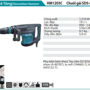 Máy Đục Bê Tông(CHUÔI GÀI SDS-MAX) - Makita HM1203C