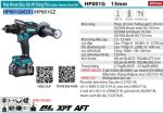 Máy Khoan Búa Và Vặn Vít Dùng Pin(BL)(40 (kèm 02 pin 4.0Ah + sạc nhanh) - Makita HP001GM201