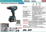 Máy Khoan Búa Và Vặn Vít Dùng Pin(BL)(40 (không kèm pin sạc) - Makita HP002GZ