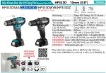 Máy Khoan Búa Và Vặn Vít Dùng Pin (kèm 02 pin 1.5AH + sạc) - Makita HP333DSYE