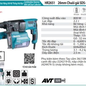 Máy Khoan Bê Tông 3 Chức Năng - Makita HR2651